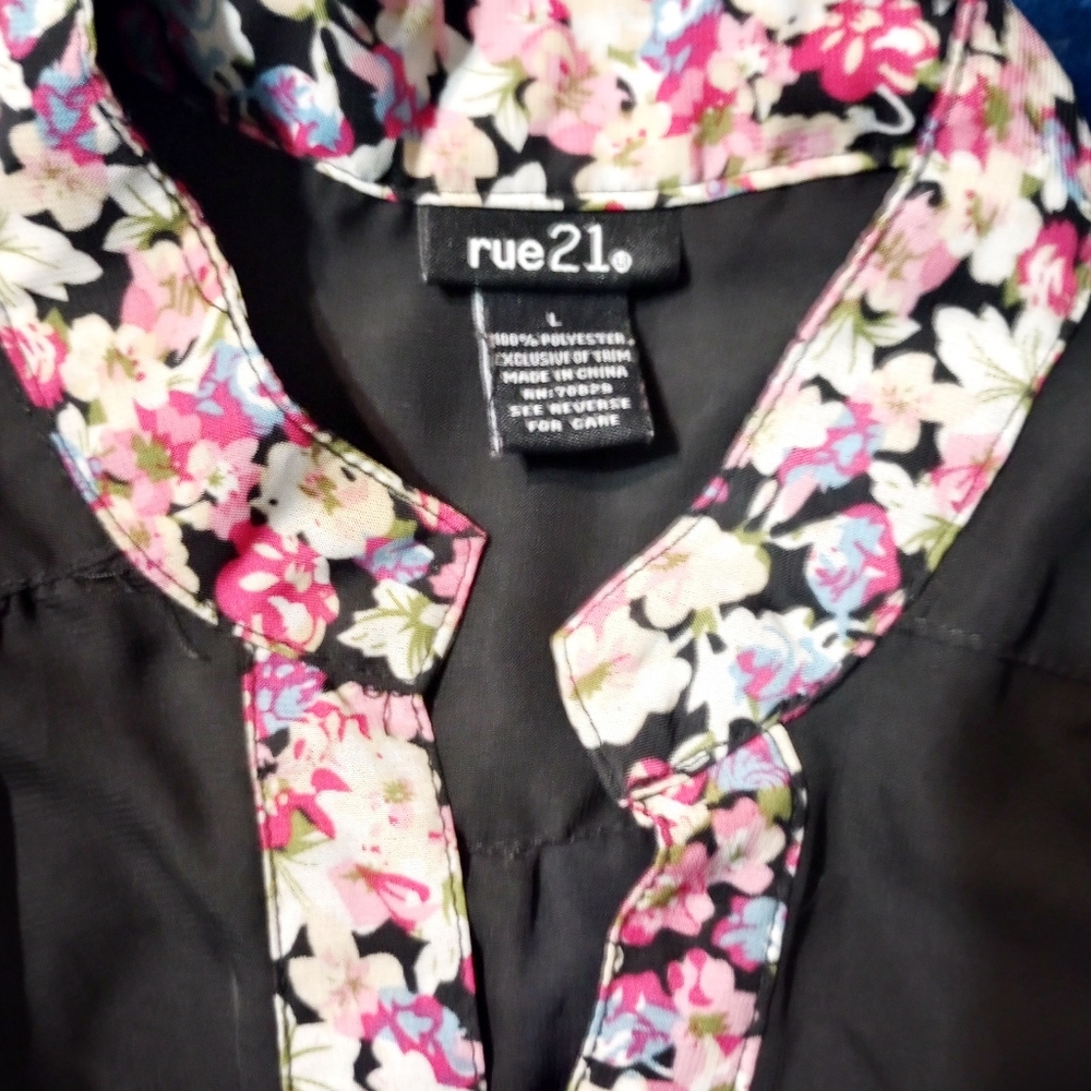 Rue 21 Sheer Black Tunic